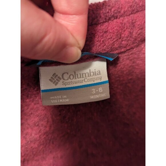 Columbia Girls Size 3-6 Months Heathered Red Full Zip Jacket Long Sleeve - Picture 9 of 12